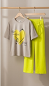Girls "Follow Your Heart" T-Shirt & Wide-Leg Pants Set