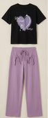 Girls "Follow Your Heart" T-Shirt & Wide-Leg Pants Set