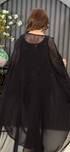 Elegant Heat-Press Embroidered Evening Abaya - One Size