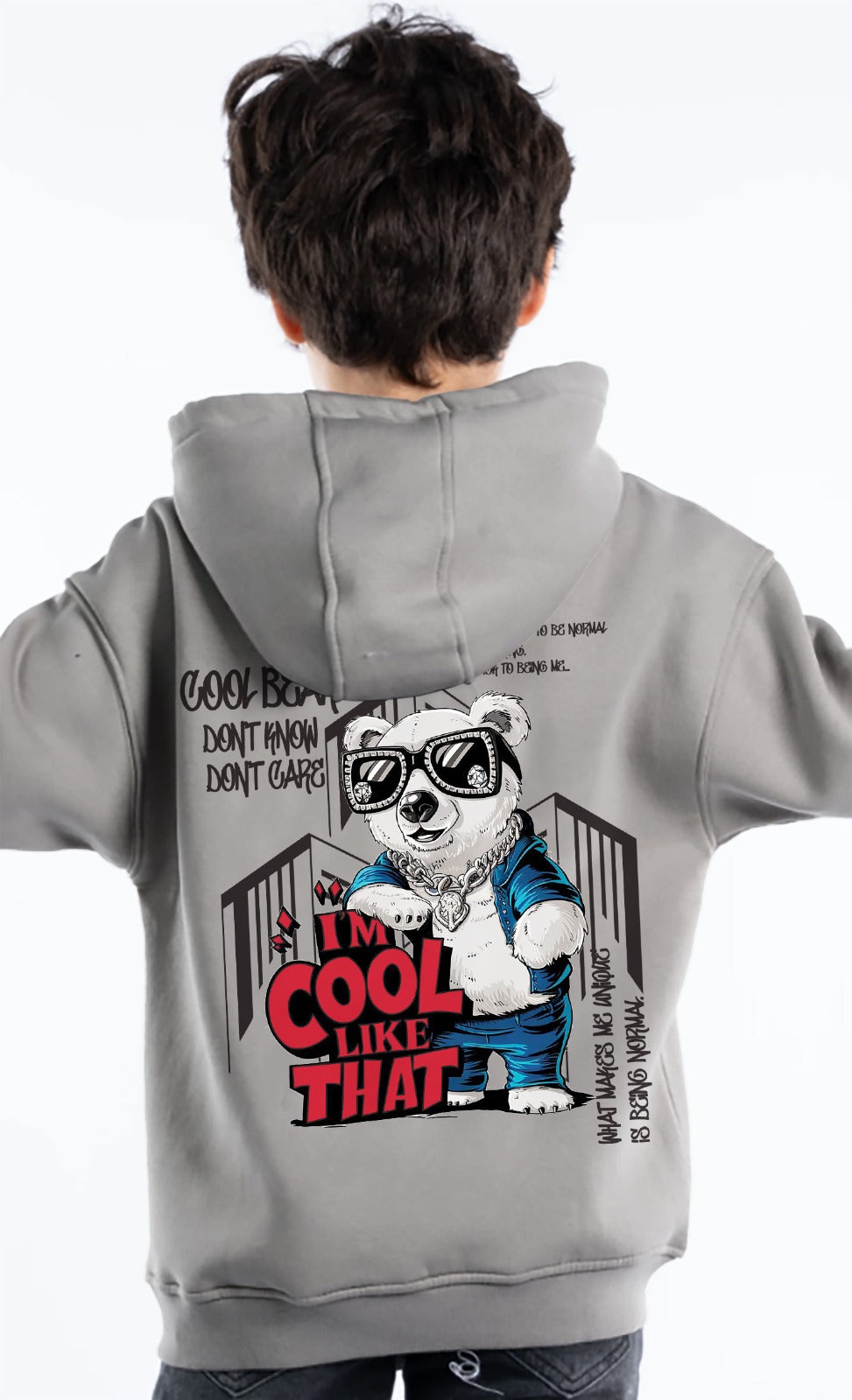 Kids 'I'm Cool That' Panda Hoodie - Egyptian Cotton