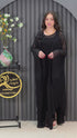 Elegant Heat-Press Embroidered Evening Abaya - One Size